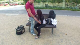 Public fuck video with cute teen